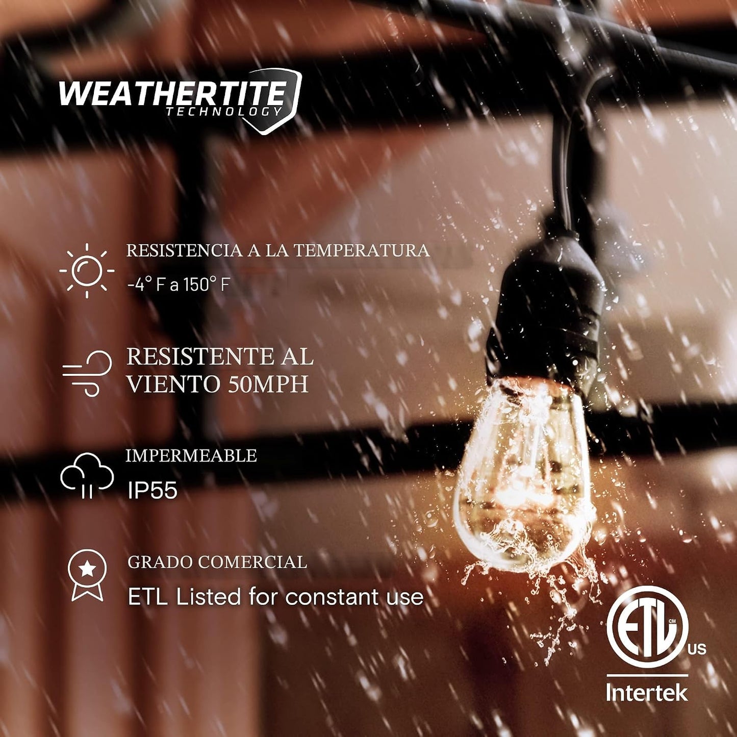 Guirnalda luces exteriores enchufes colgantes vintage