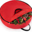 Bolsa almacenamiento corona Navidad 24" tela gruesa roja