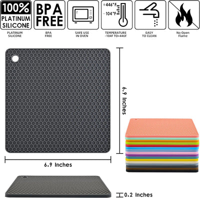 Alfombrillas silicona salvamanteles 7.5x7.5pulg verde