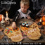 Tabla cortar queso bambú grande decorativa esqueleto Halloween