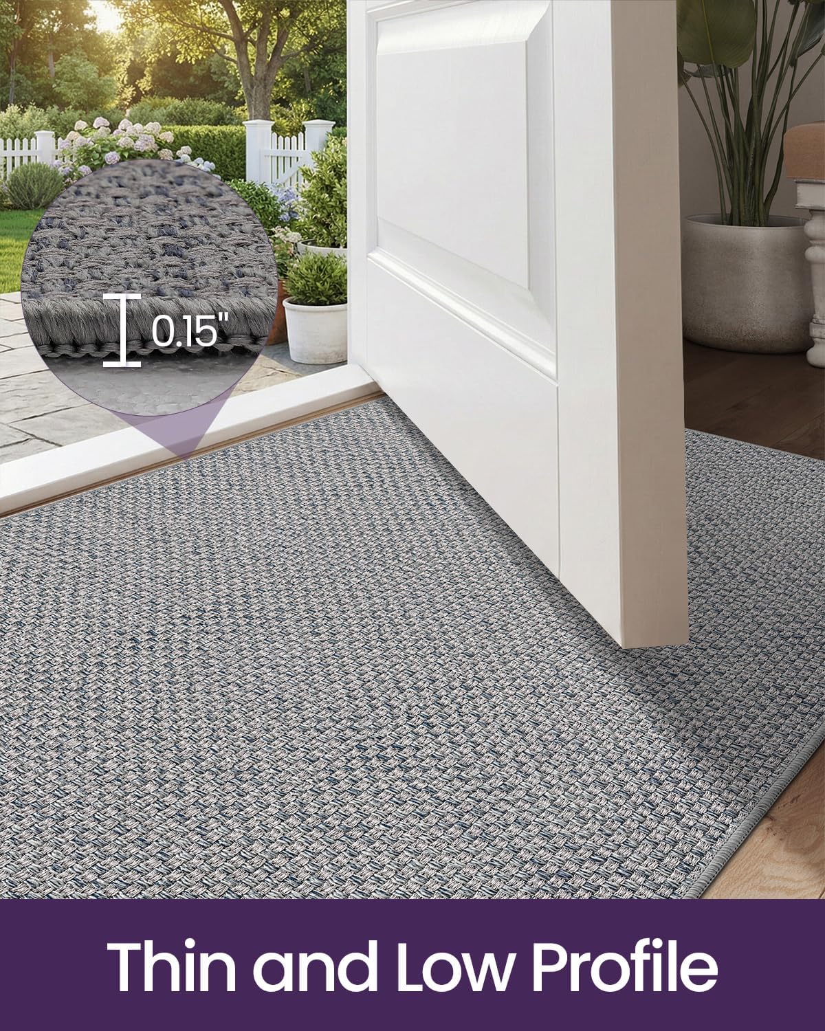 Tapete puerta 17x30pulg antiderrap gris absorbente