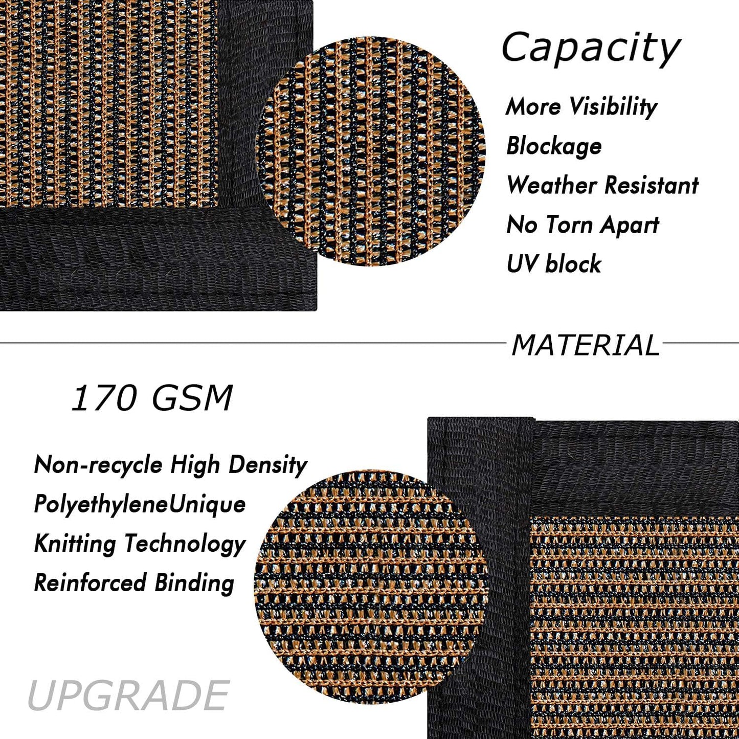 Malla privacidad valla 6x50ft color moca resistente