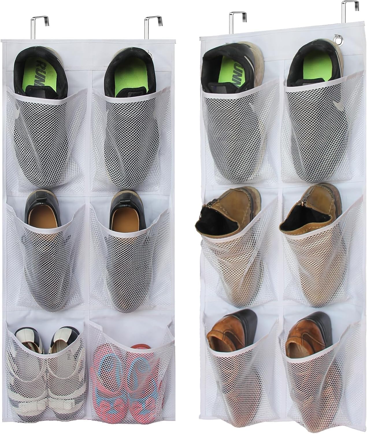 2 Pack Organiz. Zapatos Puerta Estrecho Malla Blanco