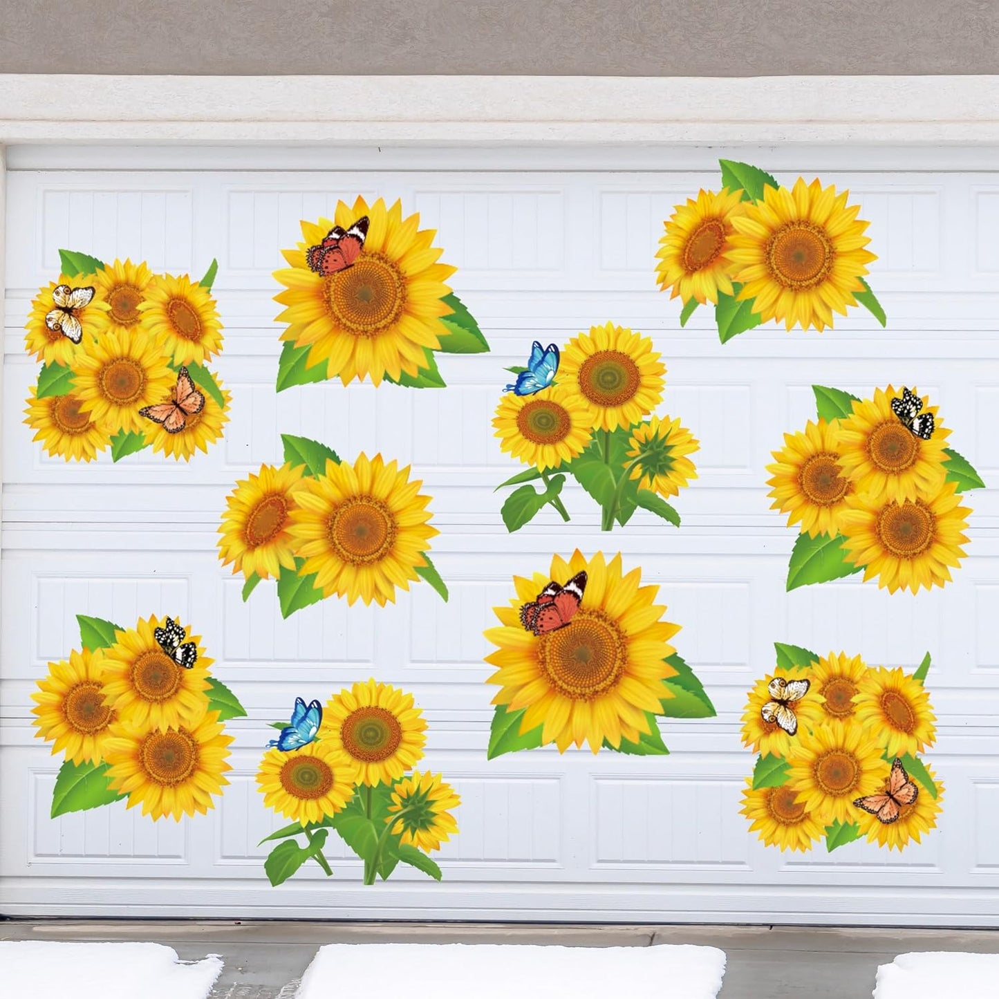 10 Imanes Girasol para Puerta Garaje 12" Decoración