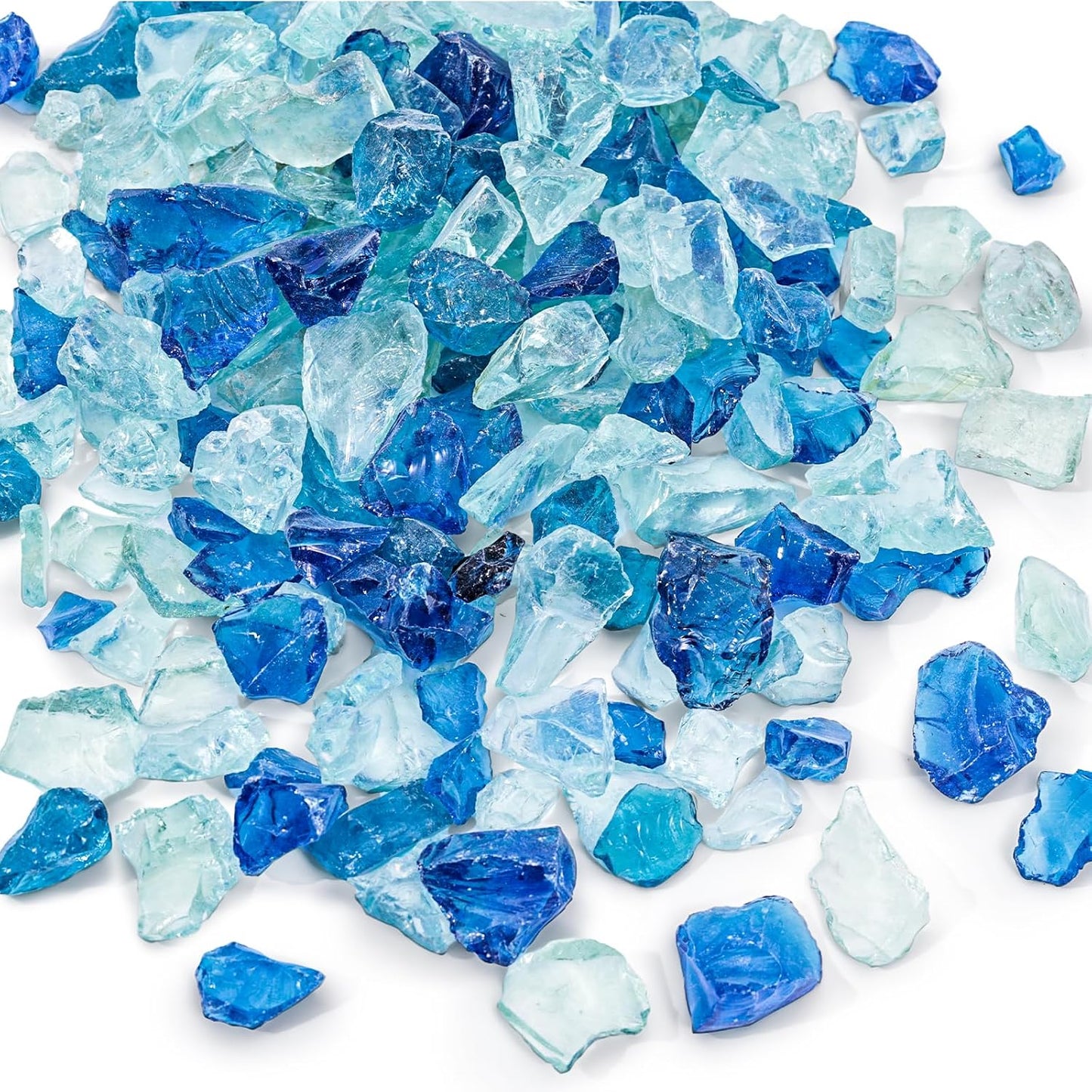 Rocas vidrio de fuego azul 20lb para chimenea decorativa