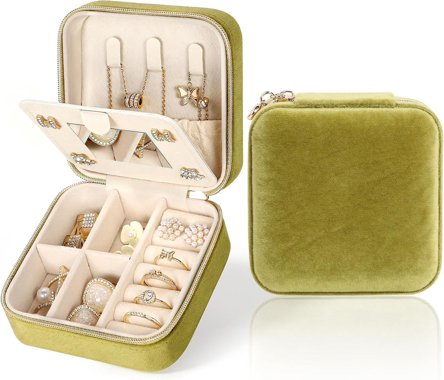 Estuche terciopelo para joyas niñas y mujeres con espejo