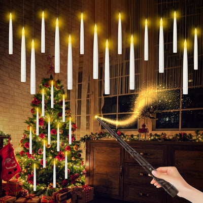 Velas flotantes LED con varita mágica 12 piezas para Navidad