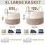 Cesta tejida para mantas y ropa 65L con asas organiz. sala