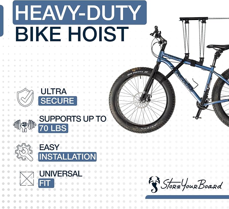Polipasto bicicleta sistema elevación garaje antiderrap