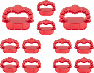 Plantilla cubierta 12 pzas espaciadores 1/4pulg anillos rojos