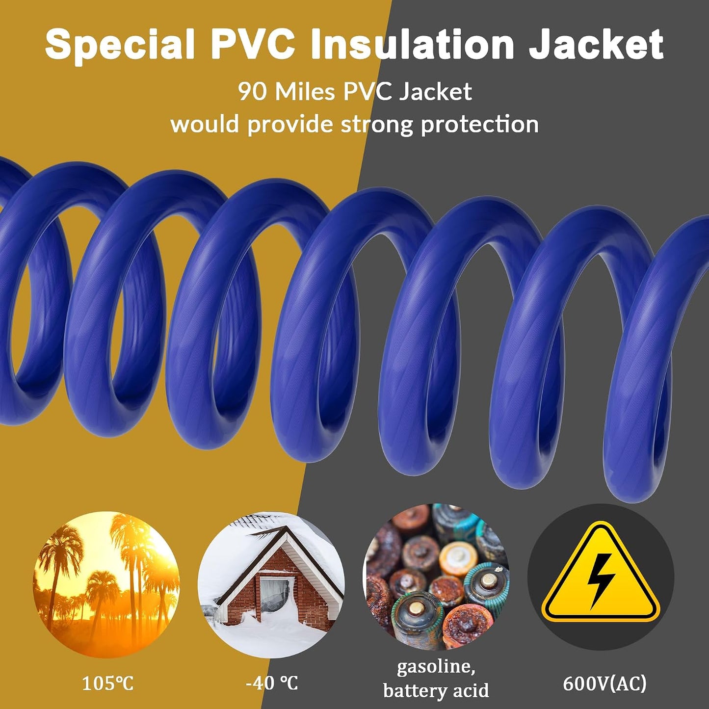 Cable alimentación 4awg suave para auto altavoz solar