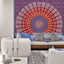 Tapiz pared estilo hippie mandala bohemio 84x90" Marrón