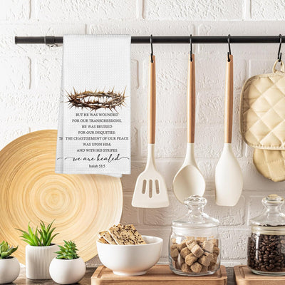 Toallas de cocina decorativas con versículo bíblico de Jesús 16 x 24 pulgadas