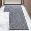 2 Pzas Alfombras Baño Ultrasuaves Antideslizantes Negro 20x32pulg