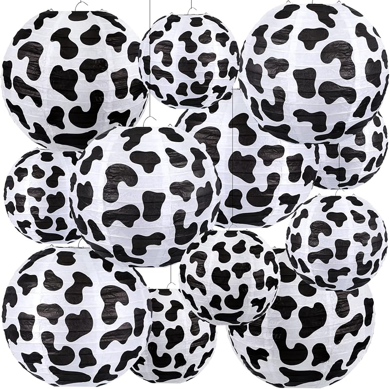 12 Pzas Faroles de Vaca para Fiesta de Granja