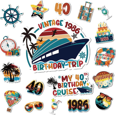 Imanes decorativos puerta crucero 40 cumpleaños verano vintage