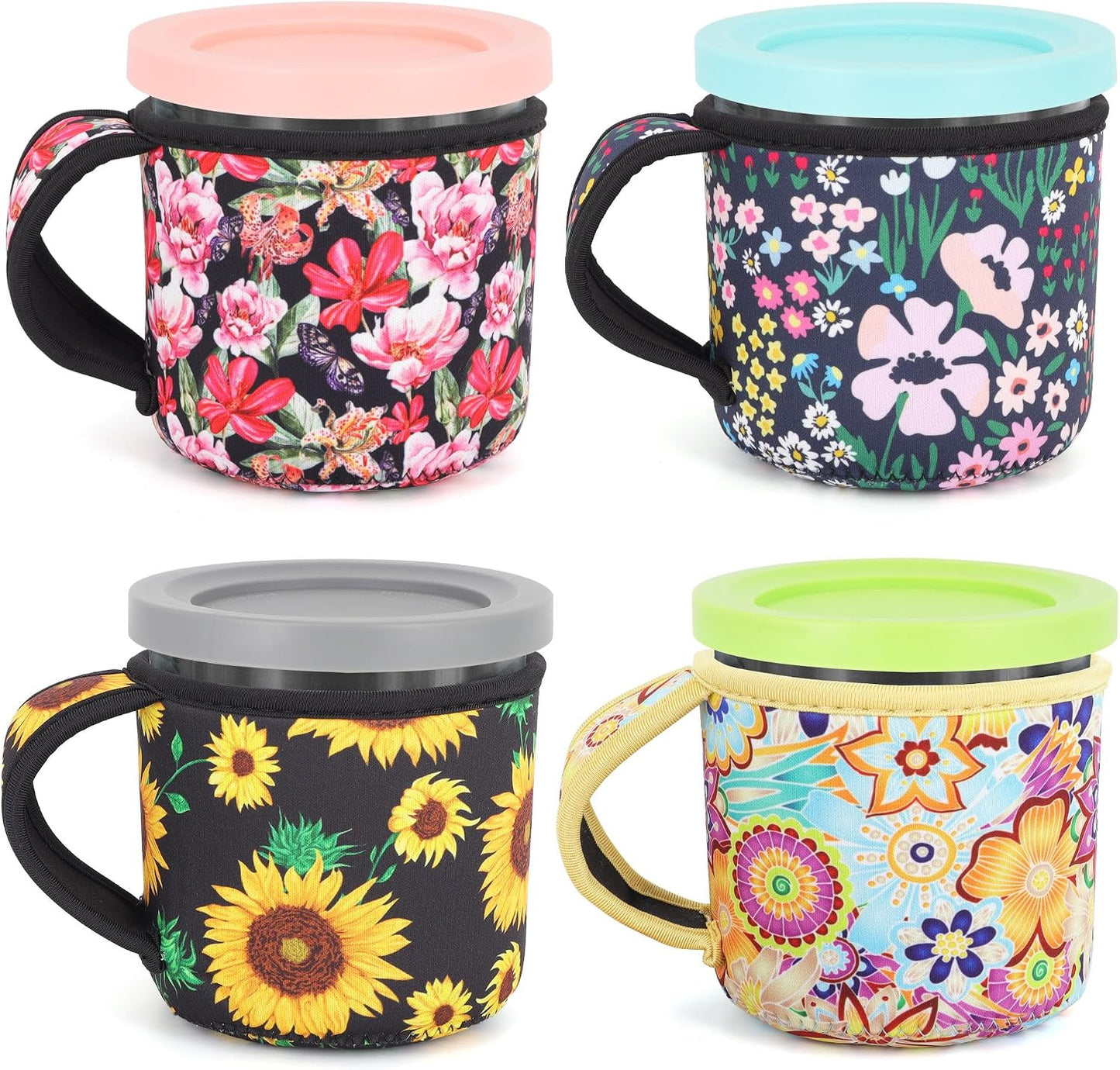 4 Fundas Neopreno Aisladas para Pintas Helado