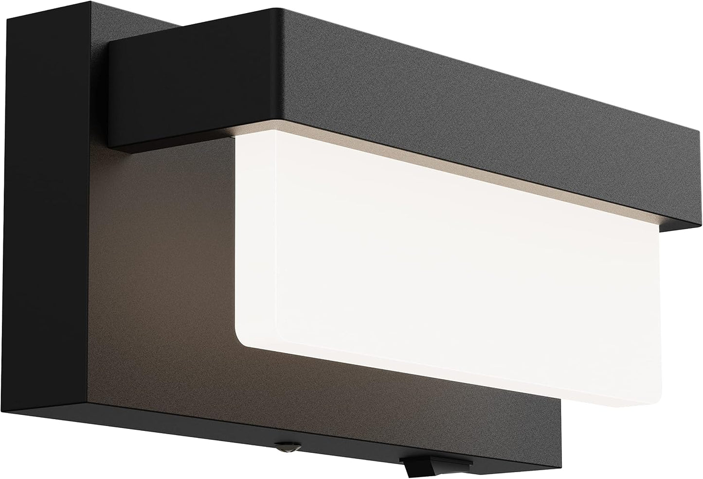 Aplique pared negro LED 8pulg interruptor 4000K