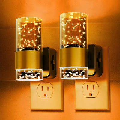 2 Luces Nocturnas Ámbar con Sensor Luz para Baño y Pasillo