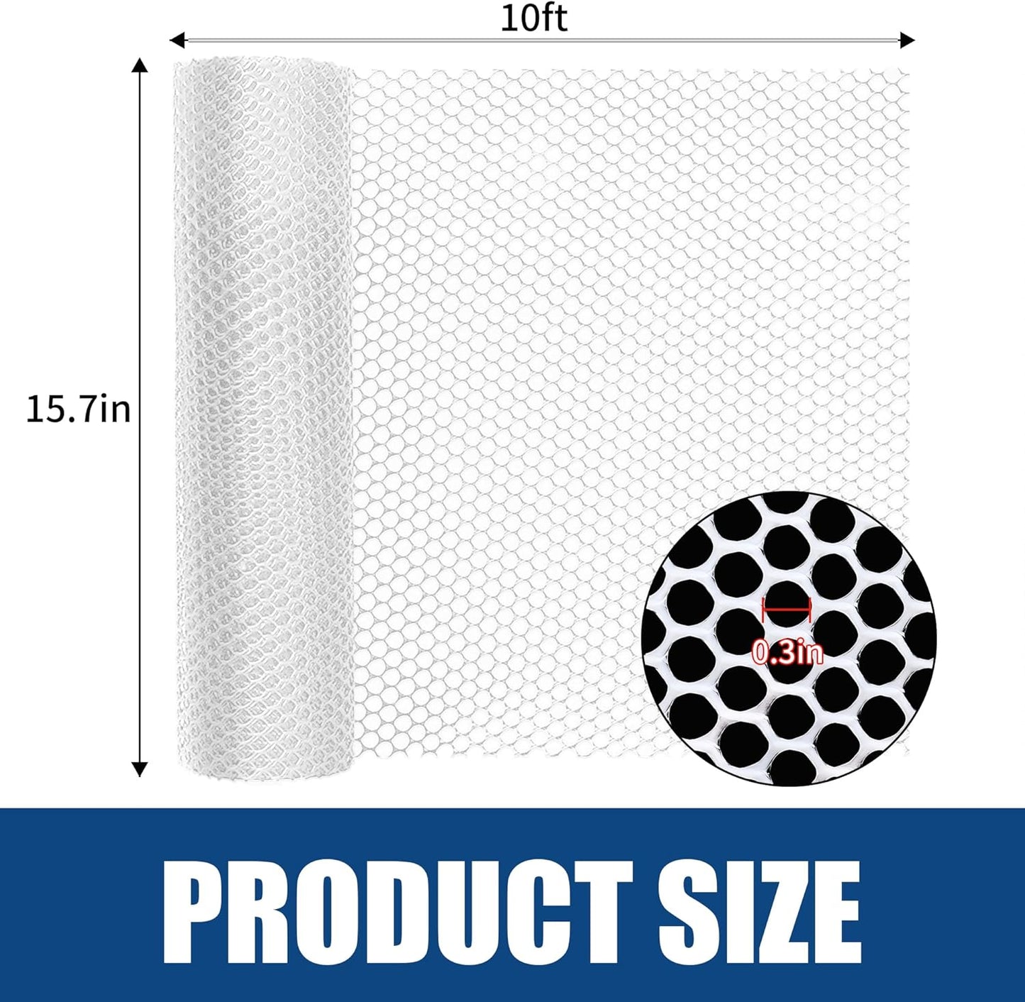 Rollo malla plástica para aves 15.7" x20ft hexagonal