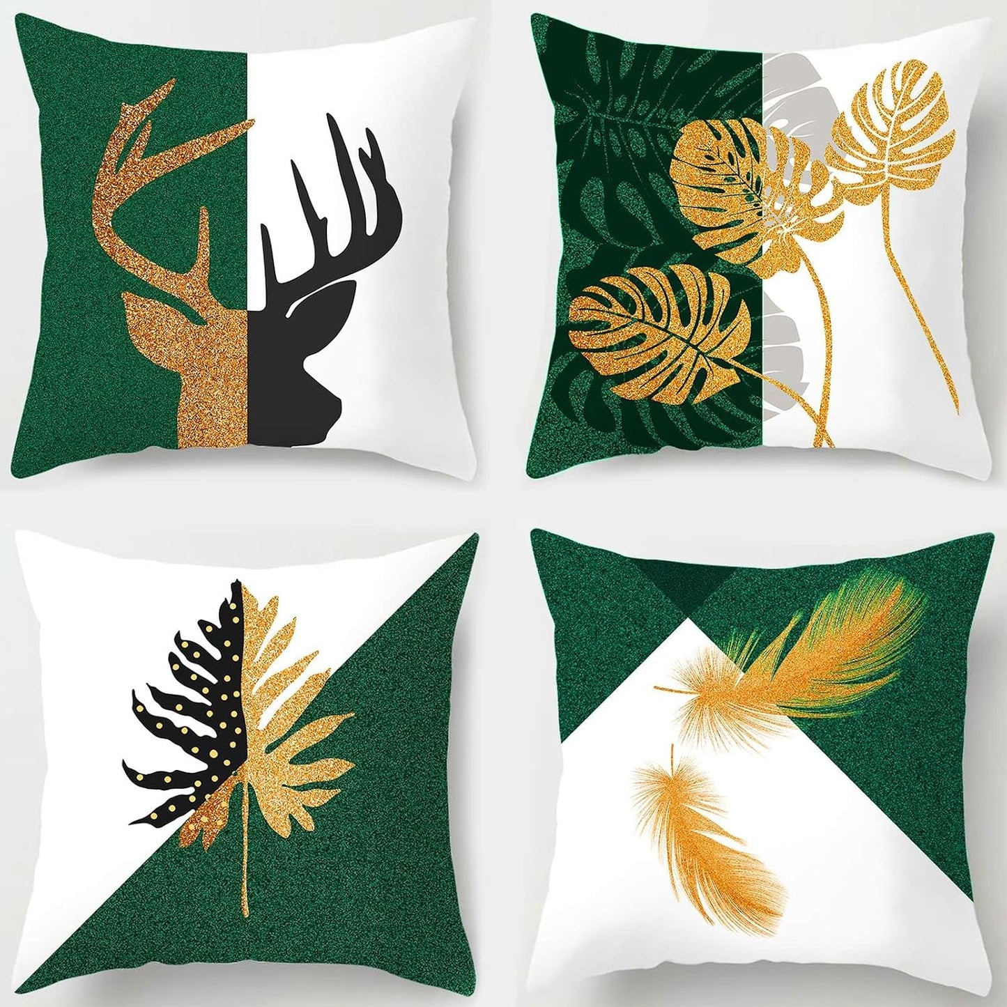 4 Fundas Almohada Exteriores 18x18" Lino Impermeable