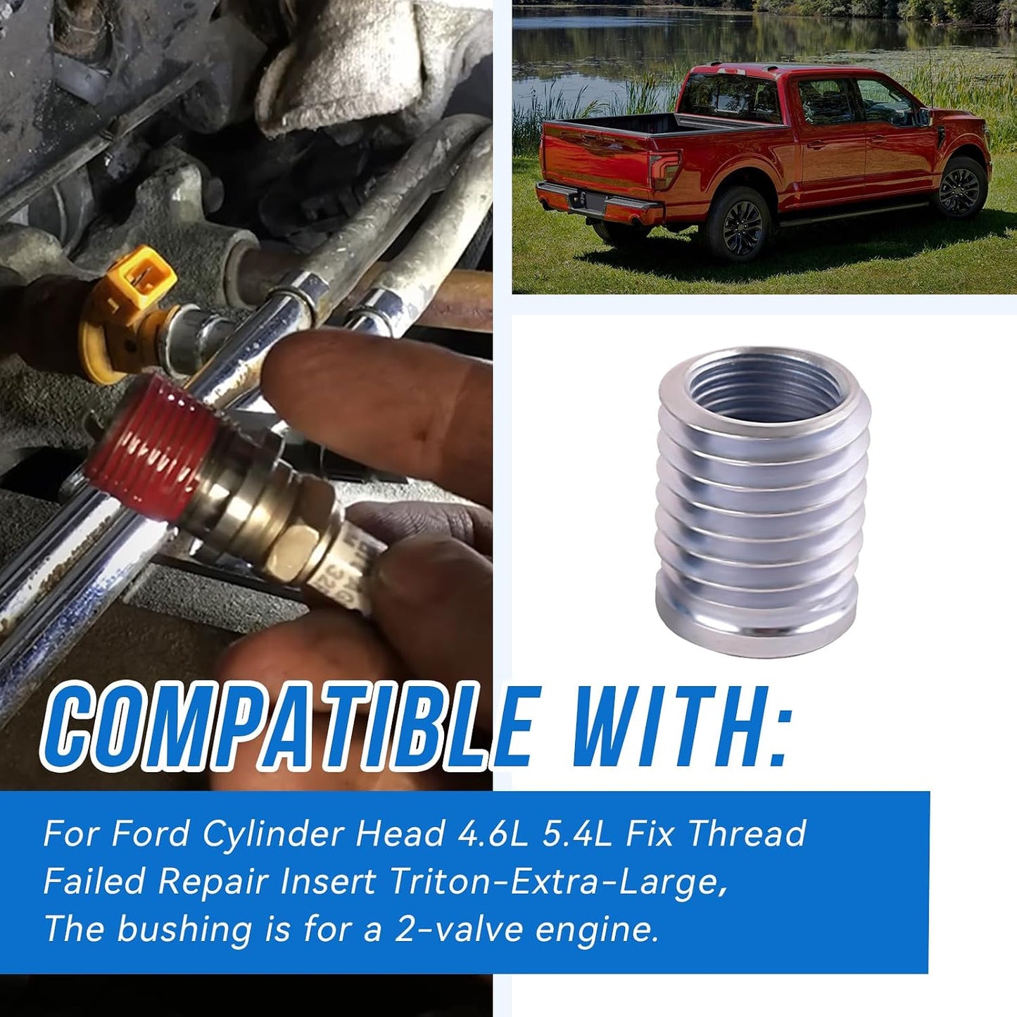 Inserto extra grande para cabezal Ford 4.6L 5.4L 2 válvulas