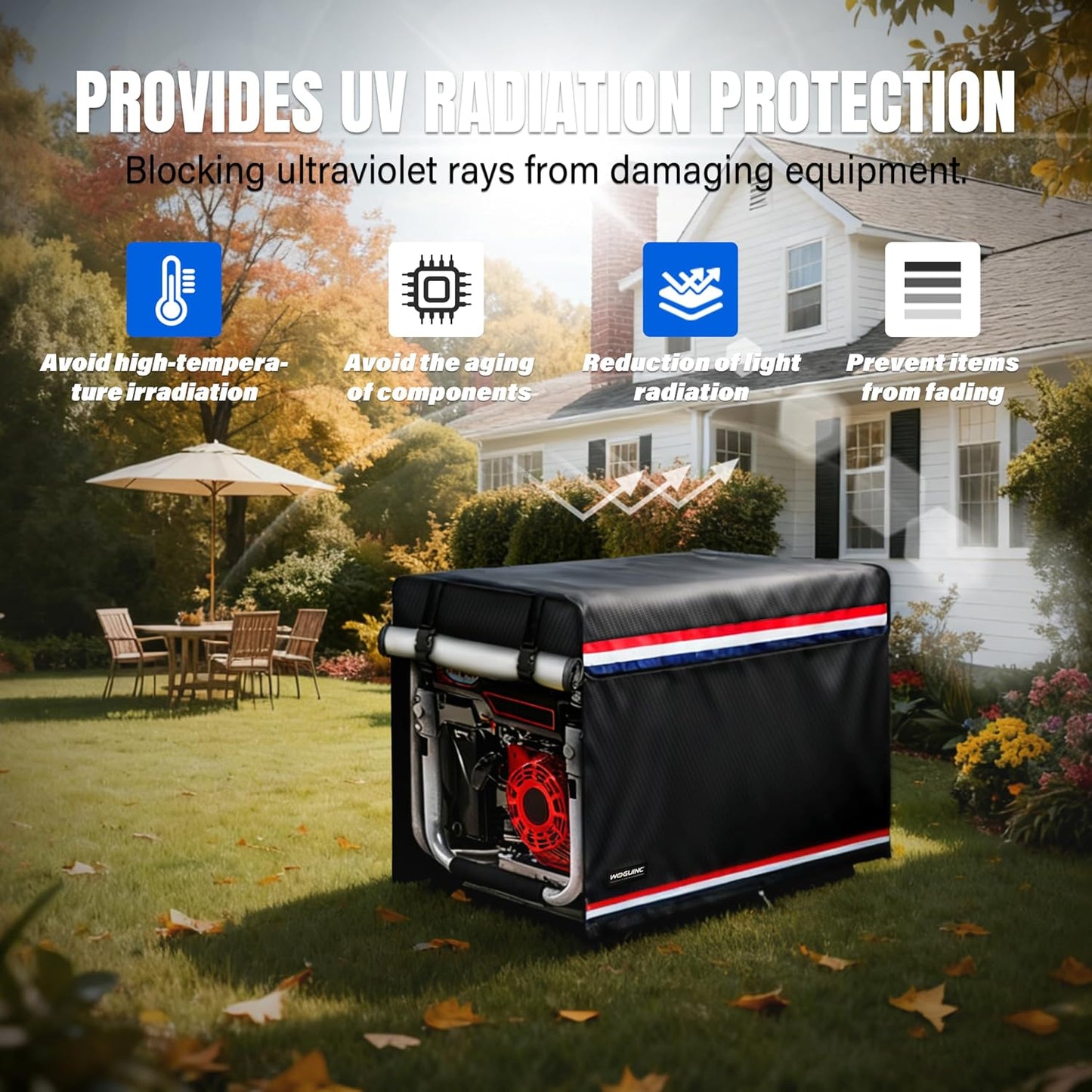 Cubiertas generador 32x24x24" 600D210D impermeable negro