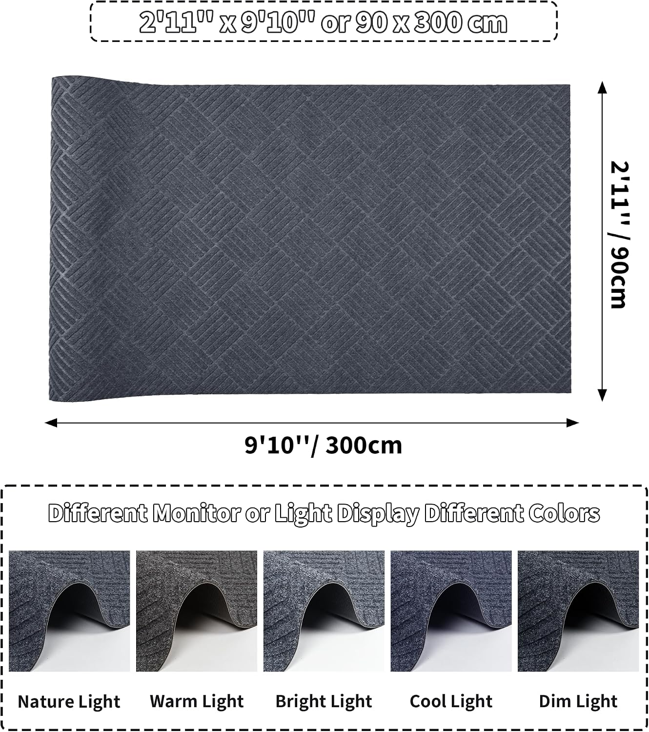 Tapete antiderrap 2ft11x9ft10 para entrada porche garaje