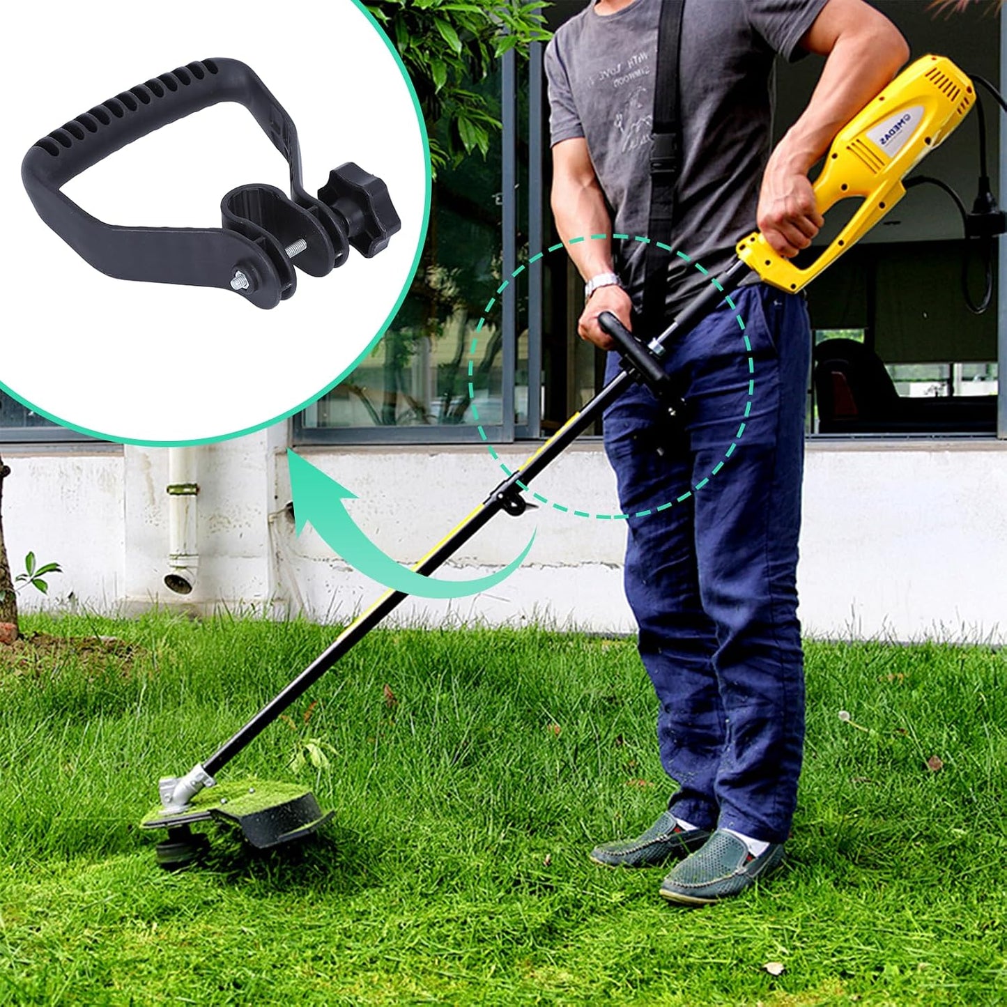Barra mango ergonómico recortadora cuerdas malezas
