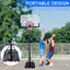 Aro baloncesto al aire libre portátil 7.5-10ft base