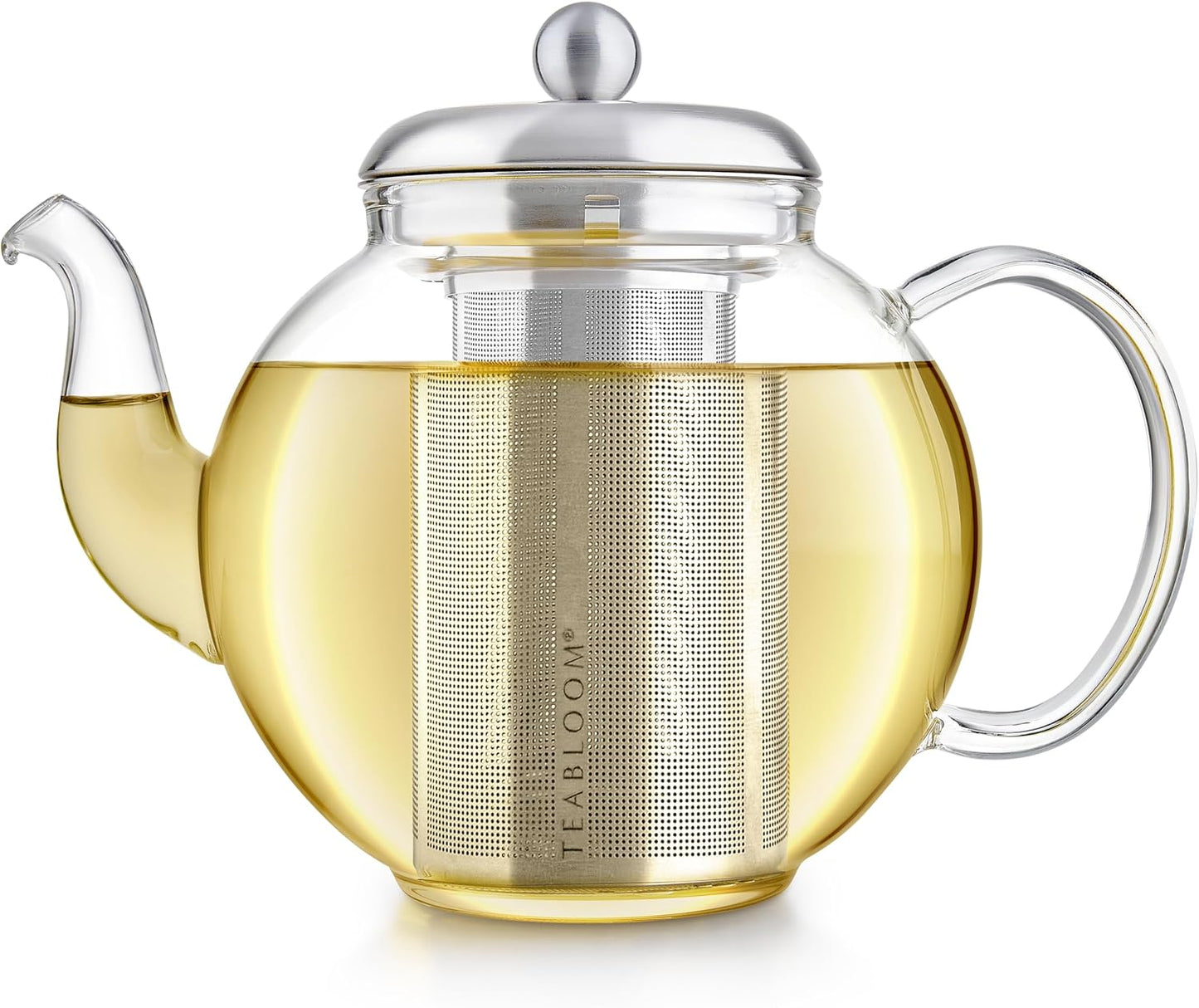 Tetera Vidrio Borosilicato 40oz Infusor Acero Inox Apta Estufa