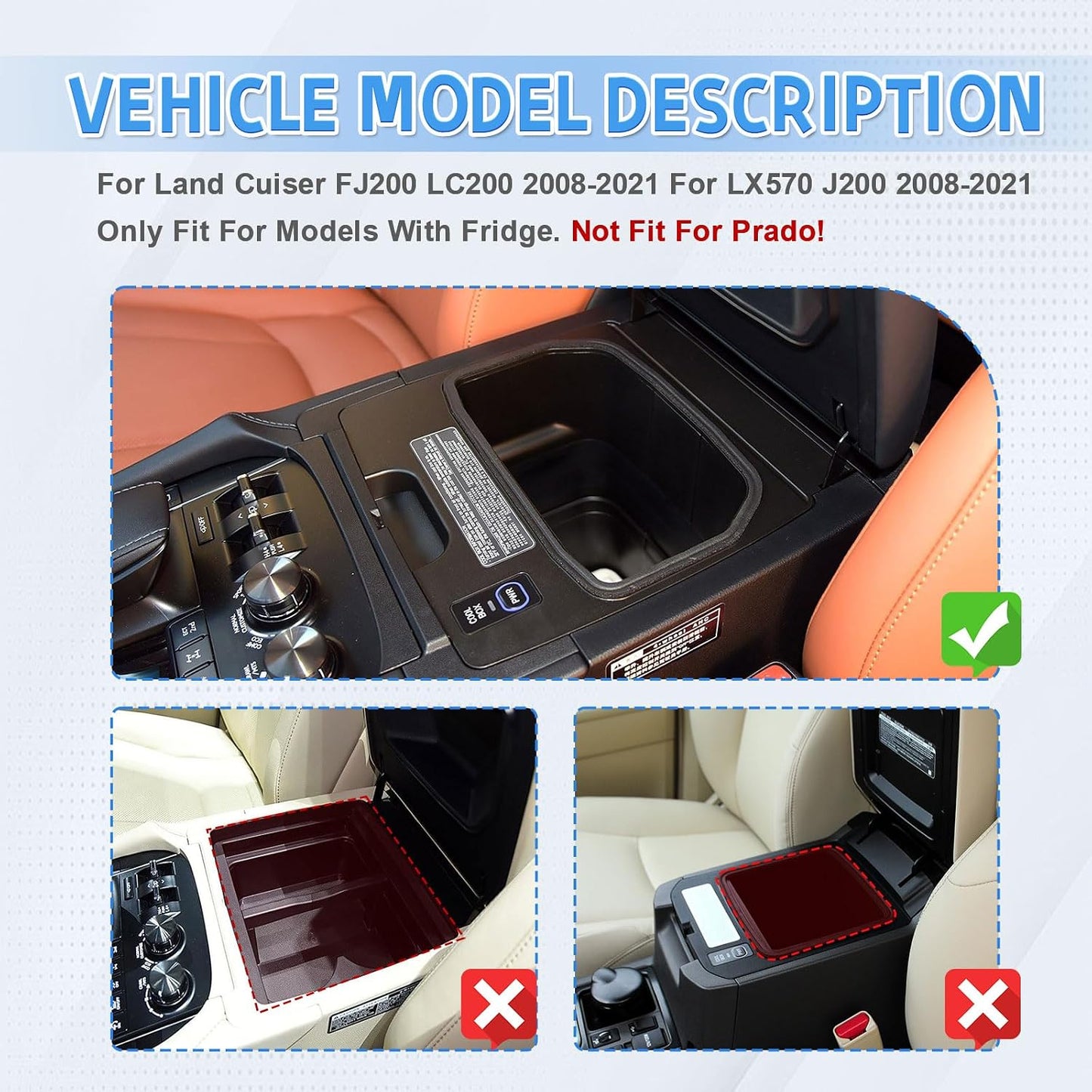 Organiz. consola Toyota Land Cruiser FJ200 08-21