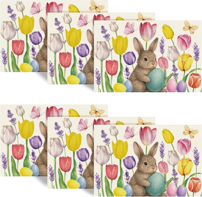 Juego de 6 manteles individuales de tulipán lavanda 12 x 18 pulgadas para bodas y fiestas