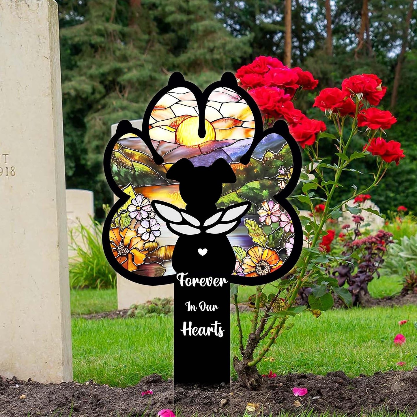 Placa conmemorativa para perros pata de 12pulg jardín
