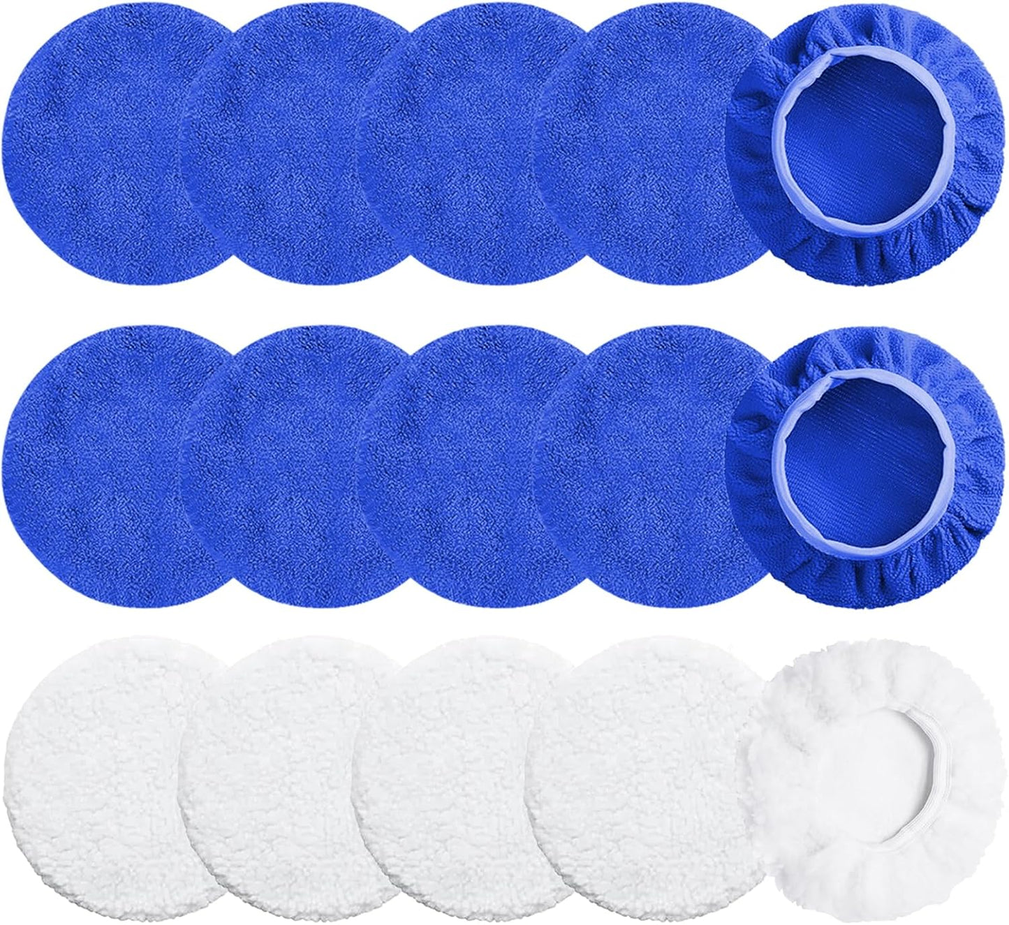 Pack 15 Almohadillas Pulido Auto Microfibra y Lana