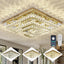 Candelabro cristal dorado 34pulg control remoto led sala
