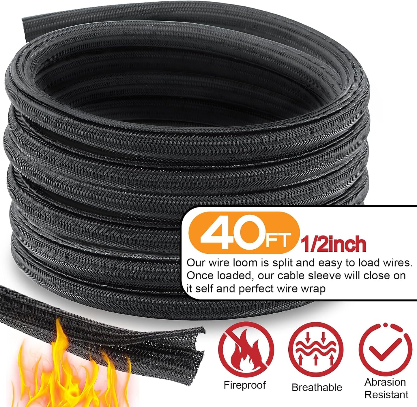 Cable batería 1/0 AWG 40" CC con funda PET 20pzas