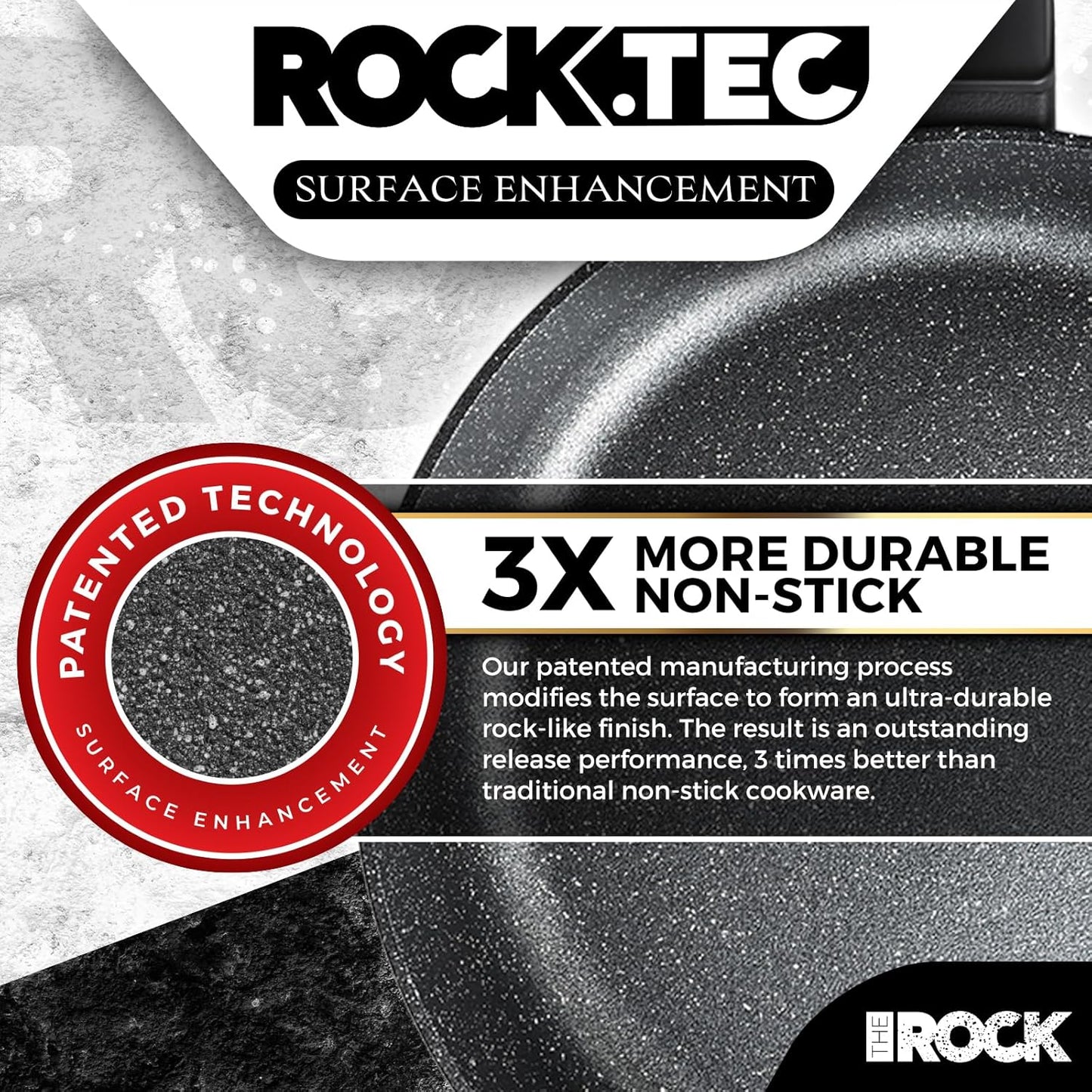 Set 15 Pzas Ollas Sartenes Antiadherentes Rock.Tec Compacto