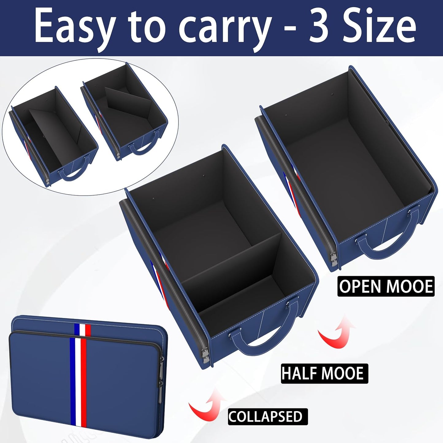 Organiz. maletero auto plegable 3 compartimentos impermeable