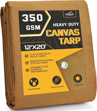 Lona resistente 12x20ft algodón 12oz cubierta madera camping