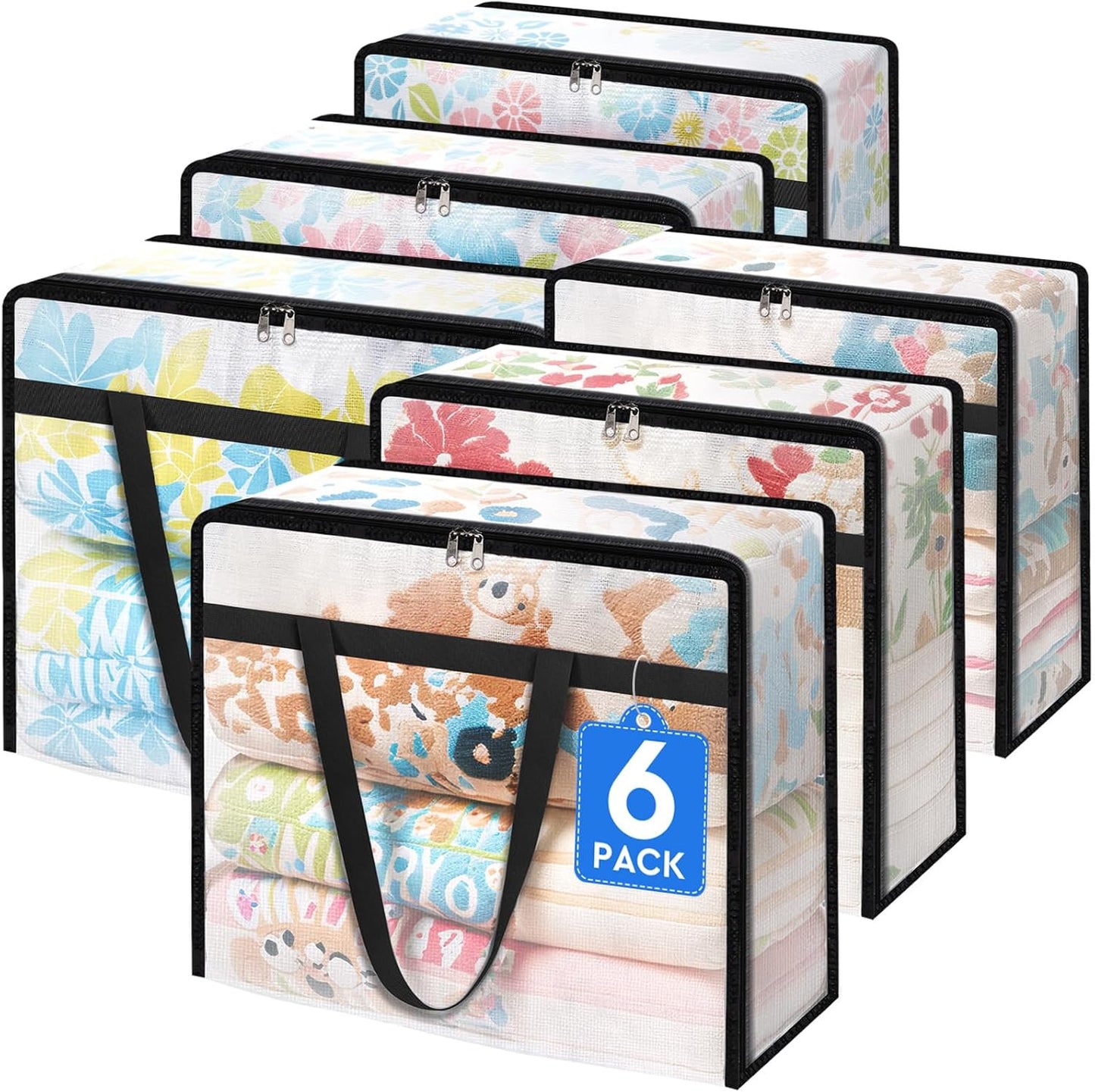 6 Pzas Bolsas Almacenamiento Transparentes con Cremallera