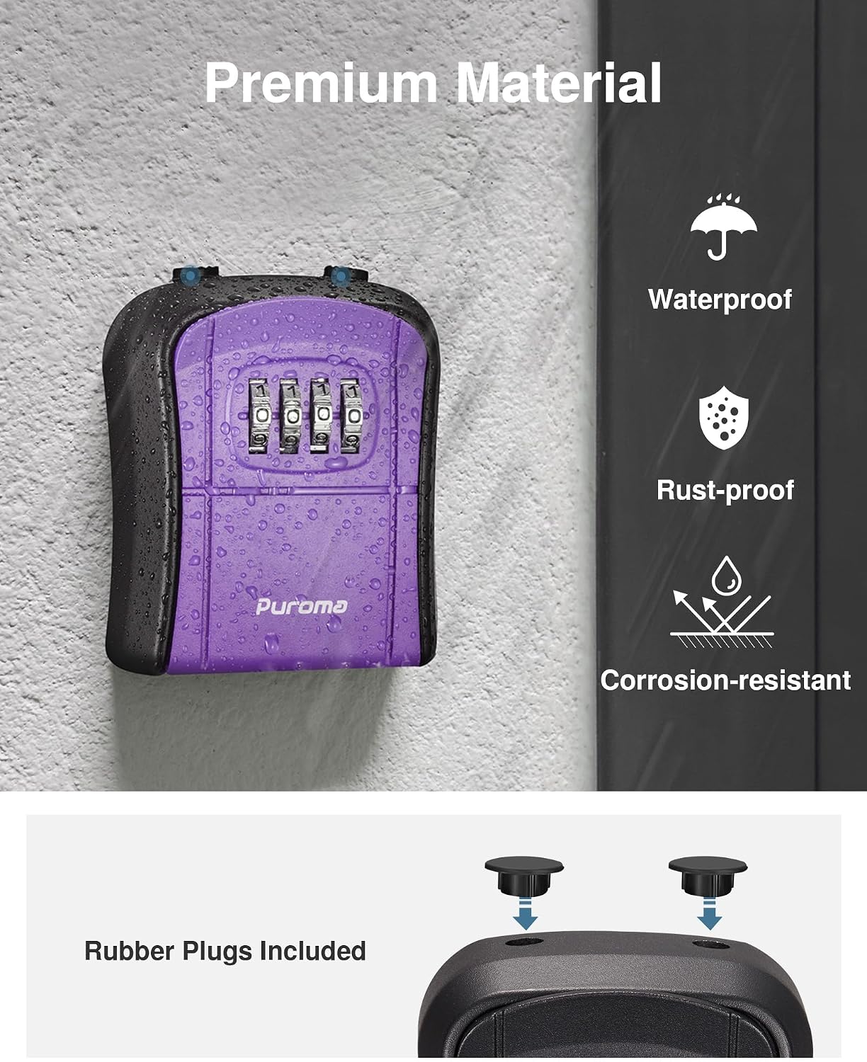 Caja seguridad llaves con combinación portátil para pared