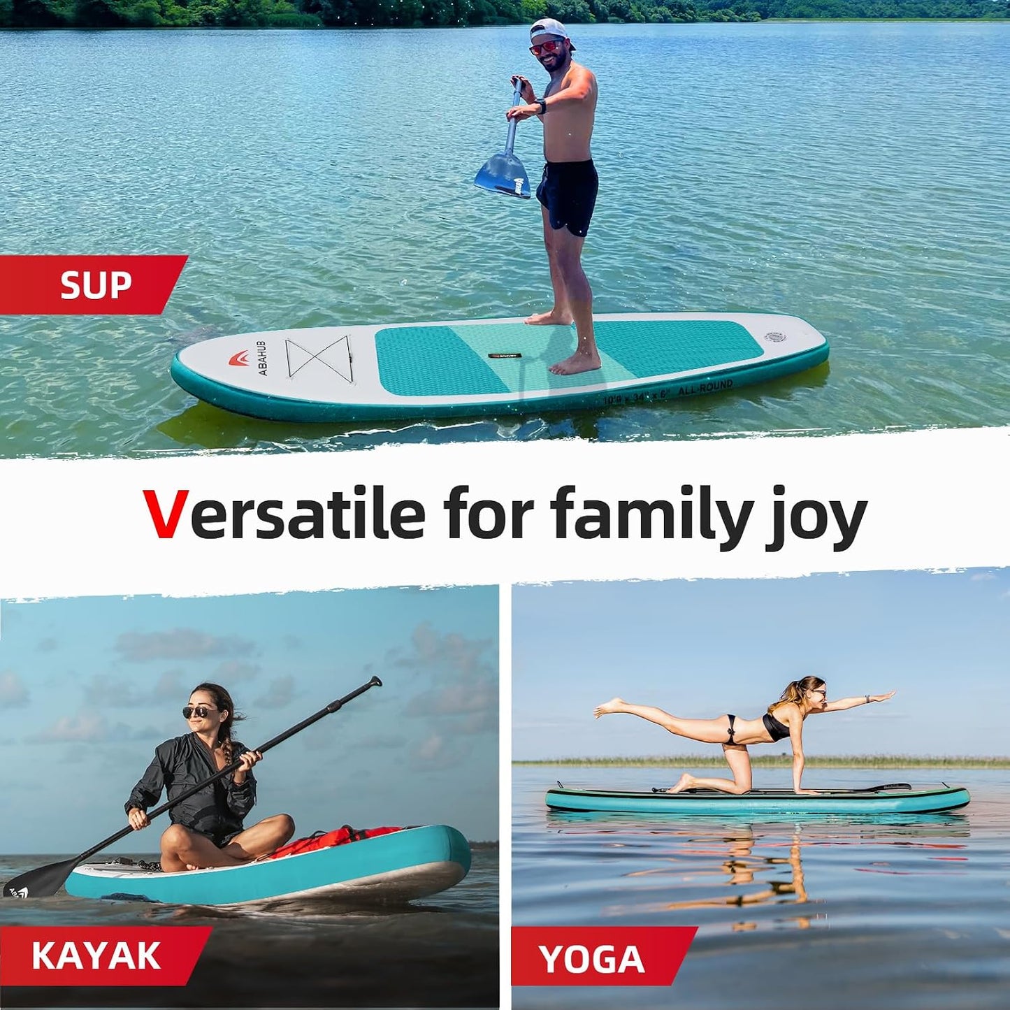 Tabla SUP inflable 10'6"x31"/34" para yoga, kayak, surf