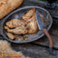 Cuchillo vikingo forjado hierro agarre cuero acampar cocina