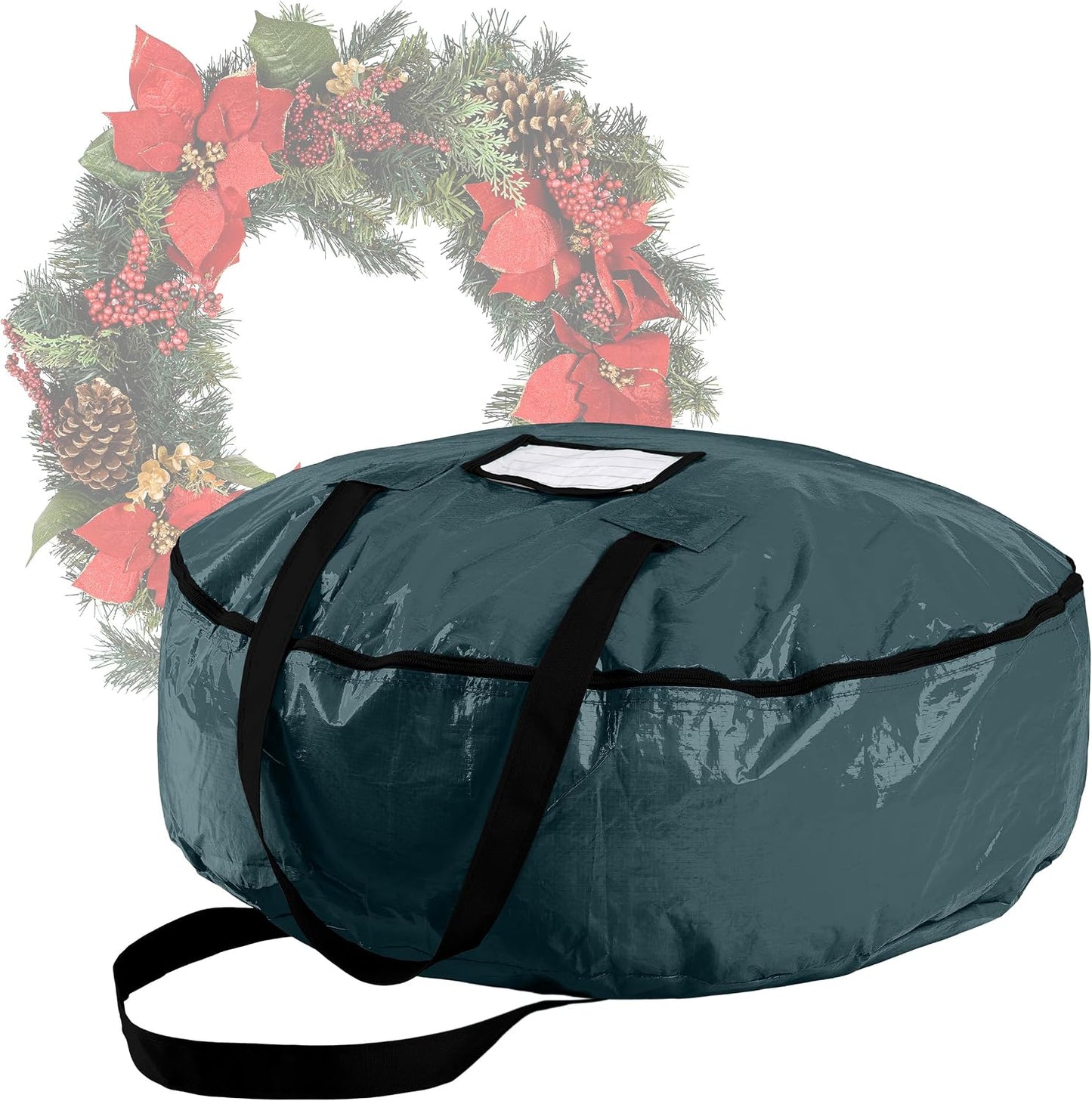 Bolsa almacenamiento coronas Navidad 24" plástico verde