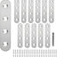 12 Pzas Soportes Planos Acero Inox 3x0.67pulg