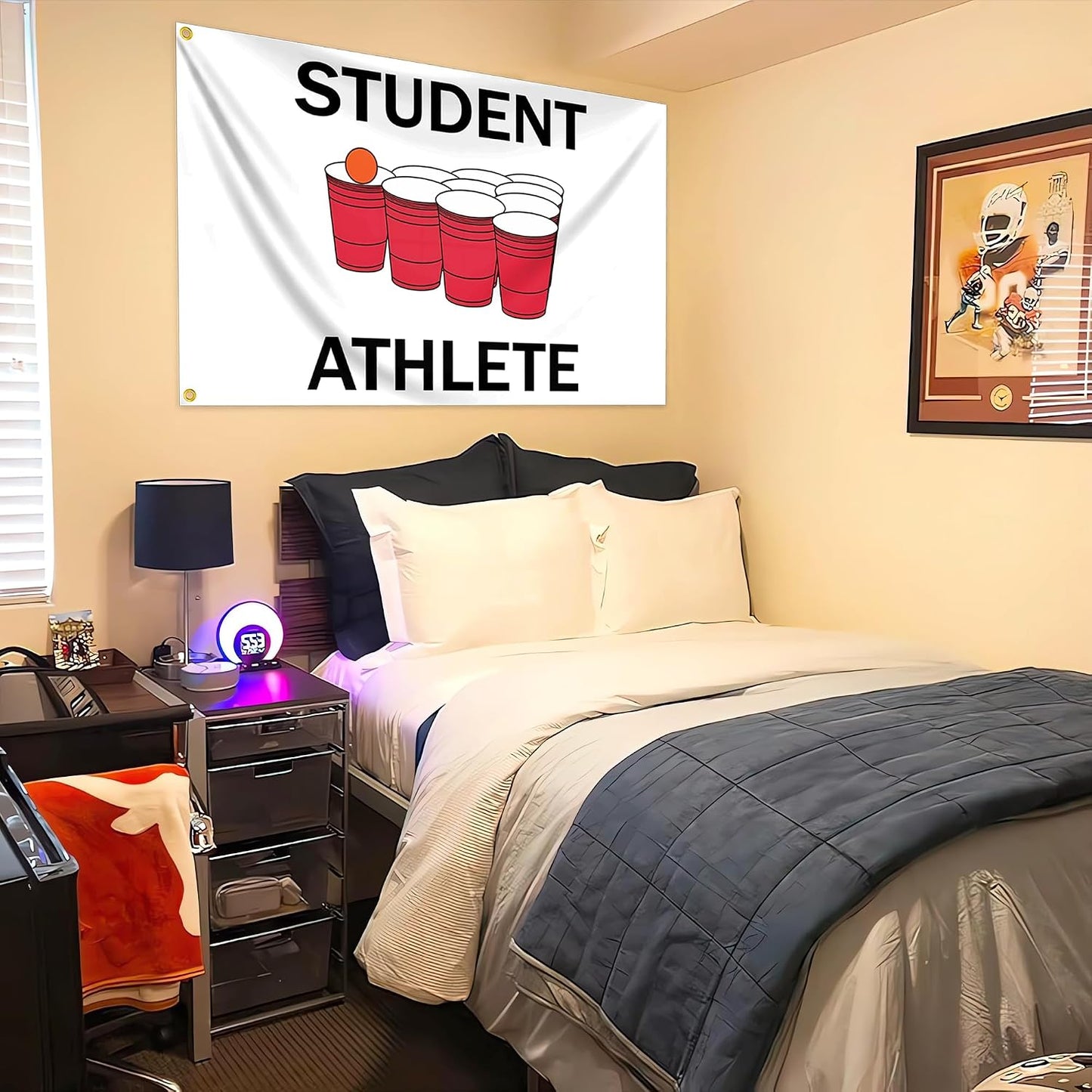 Bandera estudiantil 3x5ft para dormitorio y pared