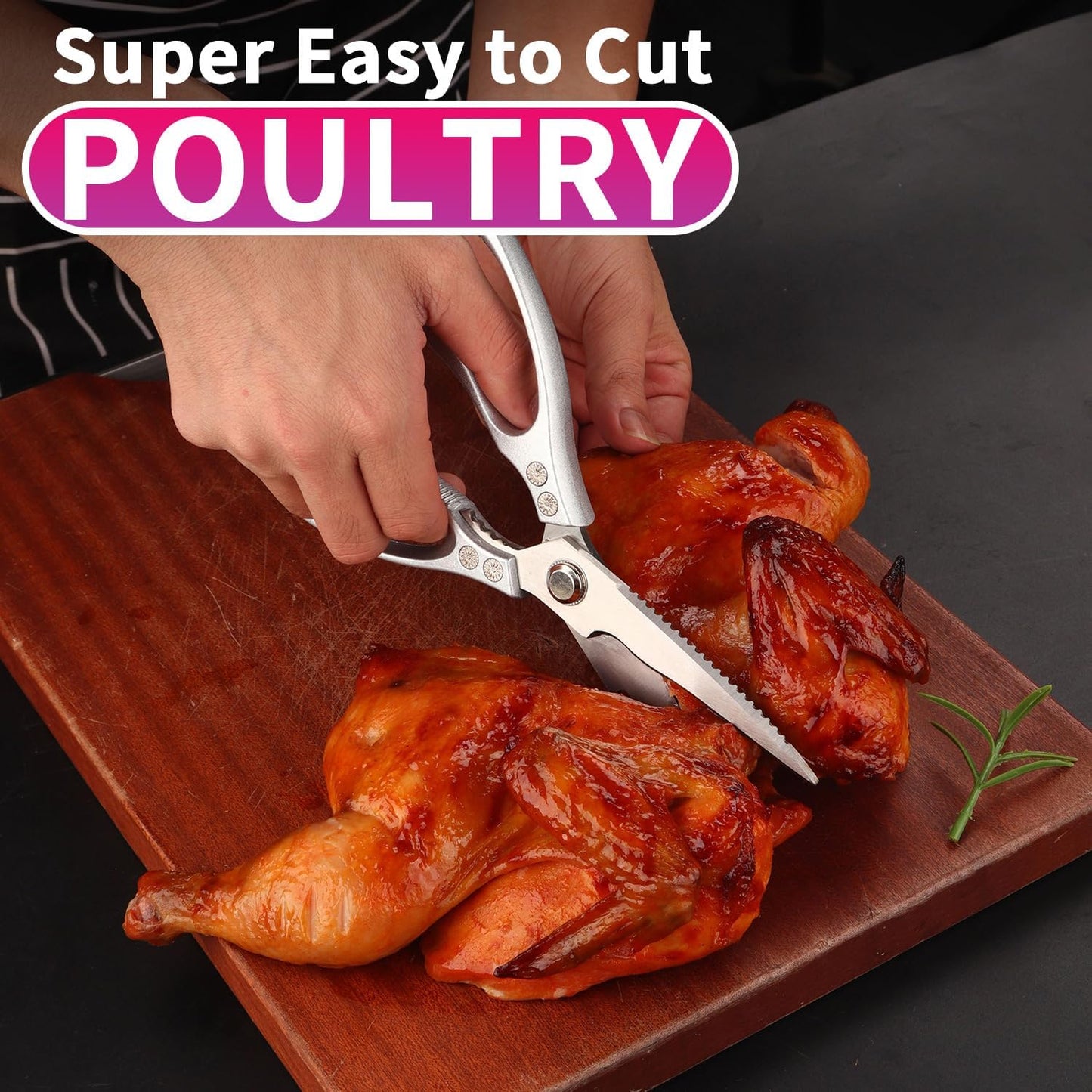 Tijeras cocina acero inox 2 pzas para carne pollo pescado