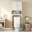 Armario inodoro doble puerta estante ajustable blanco