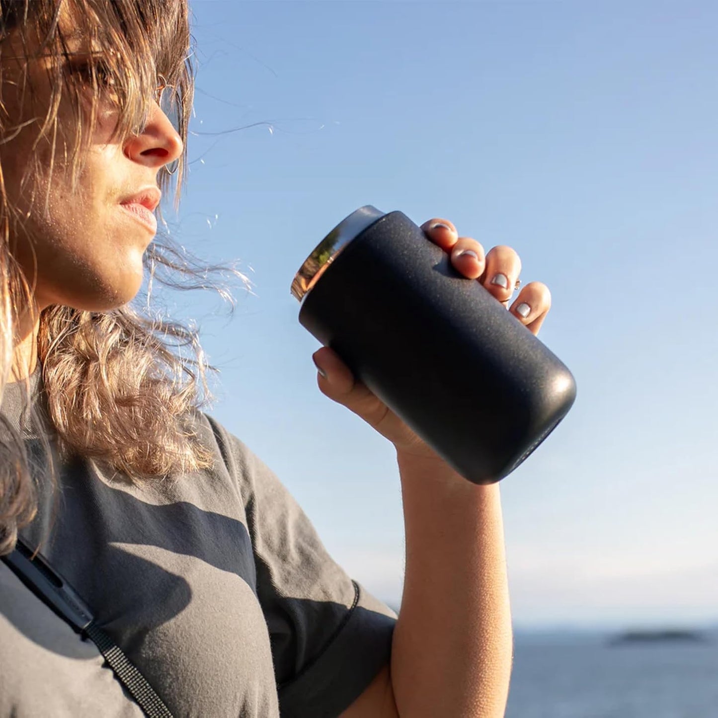 Taza térmica vacío con protector salpicaduras cerámica